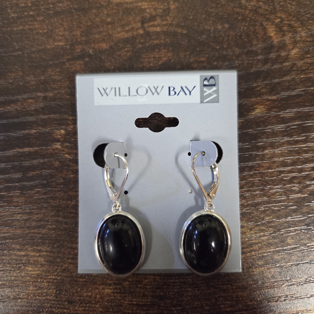 BOGO💖Willow Bay Black Resin Oval Earrings